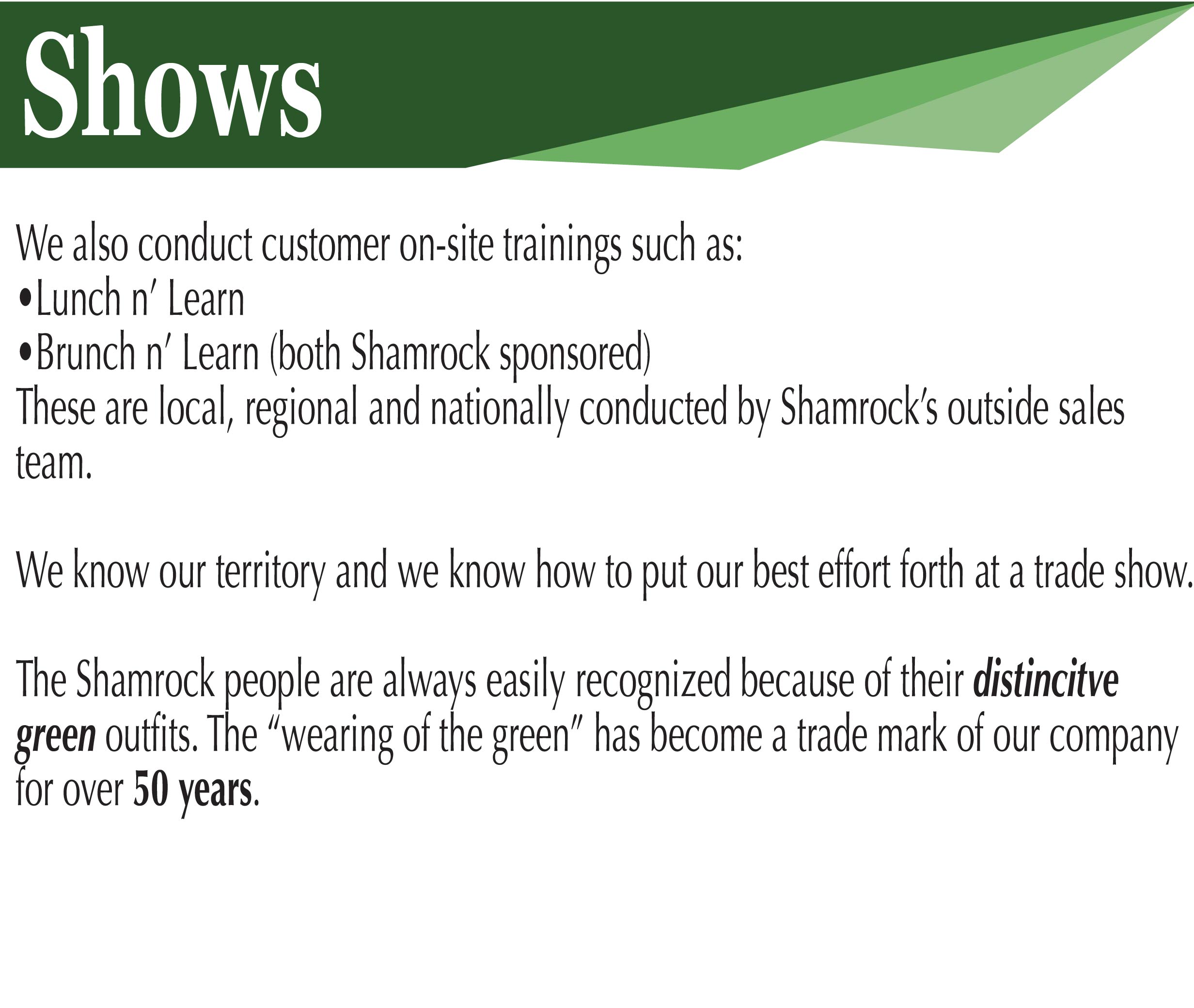 shamrock resume
